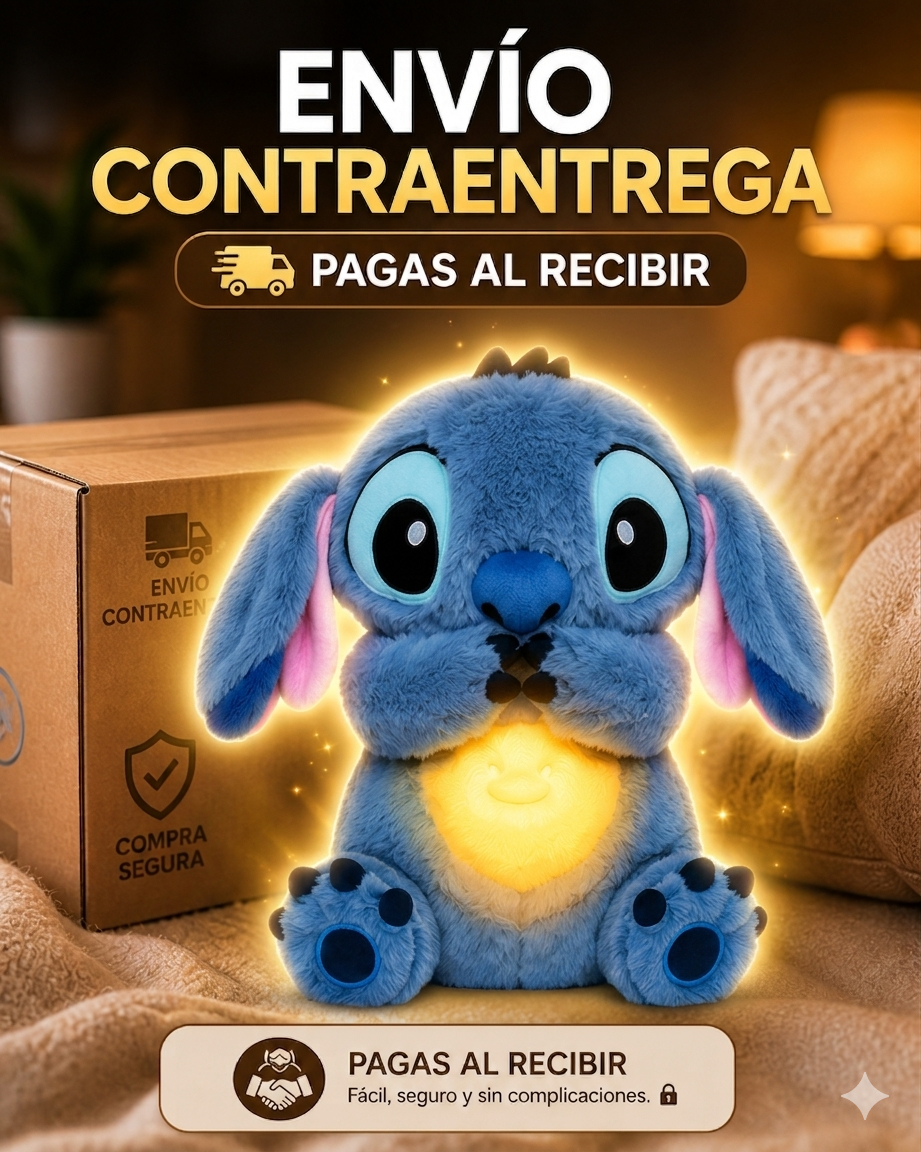 🧸💙 Peluche Stitch Juguete Que Respira y Alivia la Ansiedad con Luz y Sonidos ✨🧸 Antiansiedad