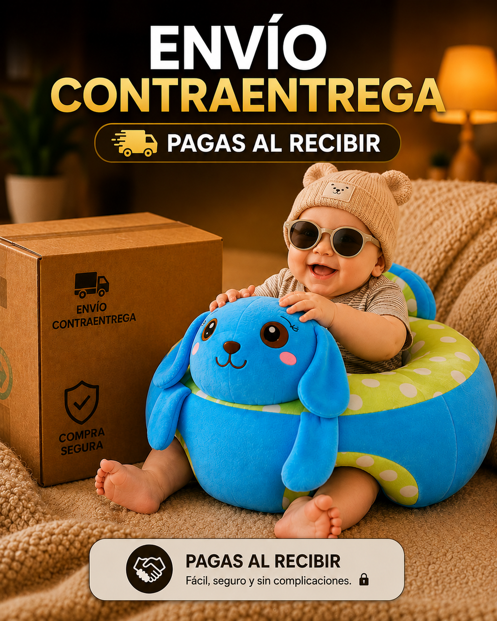 🐘✨ Asiento Acolchado para Bebé | diseño ergonómico y ligero l perro y elefante  💖👶