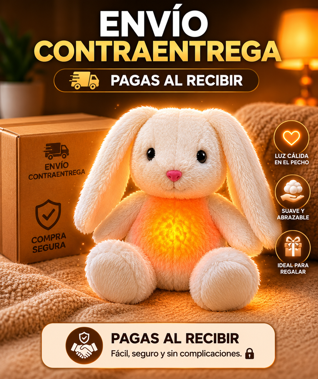 🐰✨ Peluche Conejo Que Respira, Antiansiedad y Relajante 💖🌙