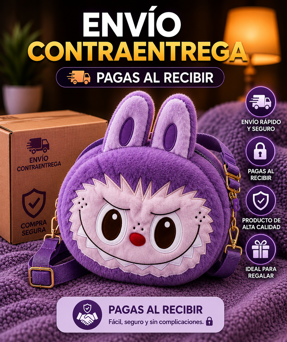 🎀🐰 Bolso Labubu de Peluche 💕Maleta Labubu de Peluche