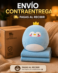 🧸✨ Peluche Cobija 3 en 1 – Almohada, Cobija y Calentador de Manos 💖🌙