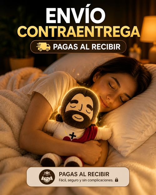 ✨ Peluche de Jesús con Respiración y Sonido, Antiansiedad 🙏💛