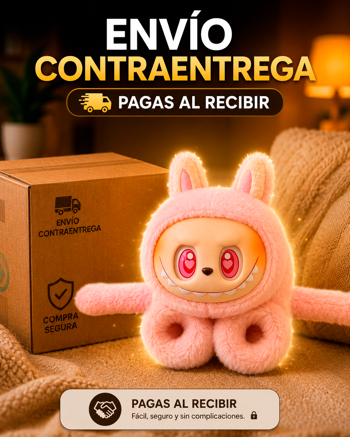 👾✨ Manilla Labubu con Sonido y Cola Giratoria 🎶💖 Labubu Brazalete 🧸